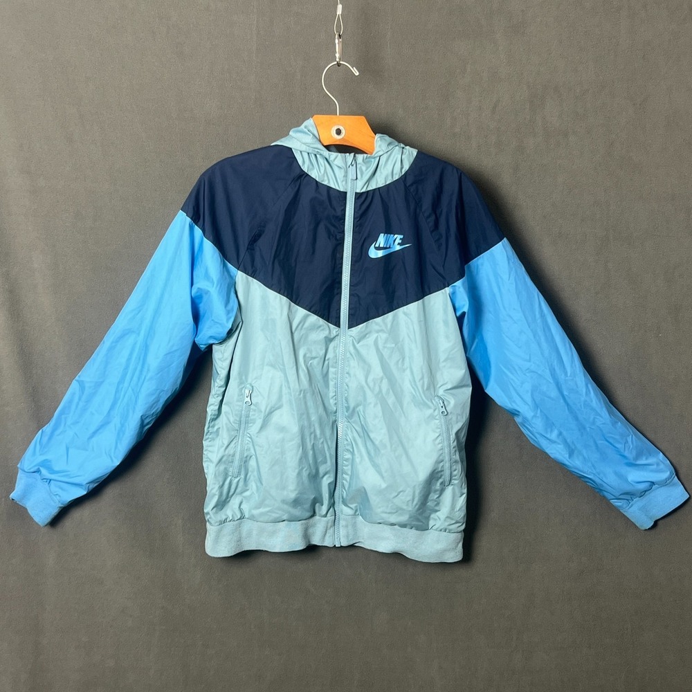 Nike Sportswear Colorblock Windbreaker Jacket Mens XL Teal Light Blue Full Zip